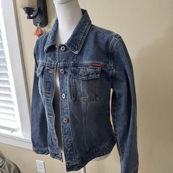 GUESS VTG Denim Button Down Blue Jean Jacket Women's Medium Y2K Classic Grunge - Picture 6 of 8